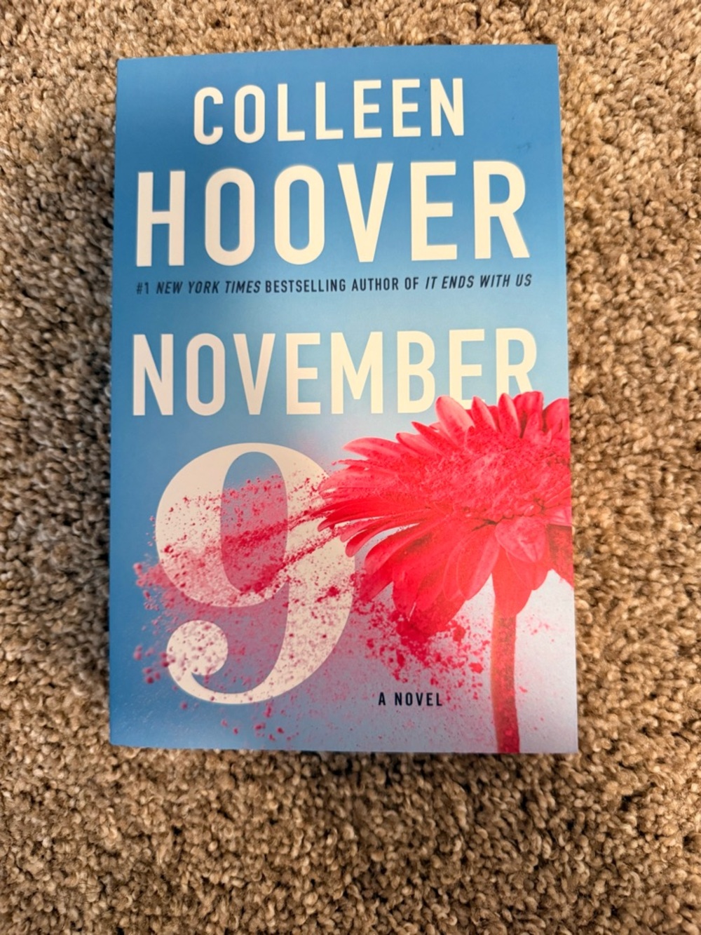 Colleen Hoover "November 9" Paperback - Blue & Pink Cover